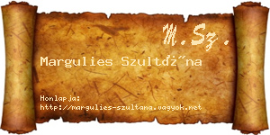 Margulies Szultána névjegykártya